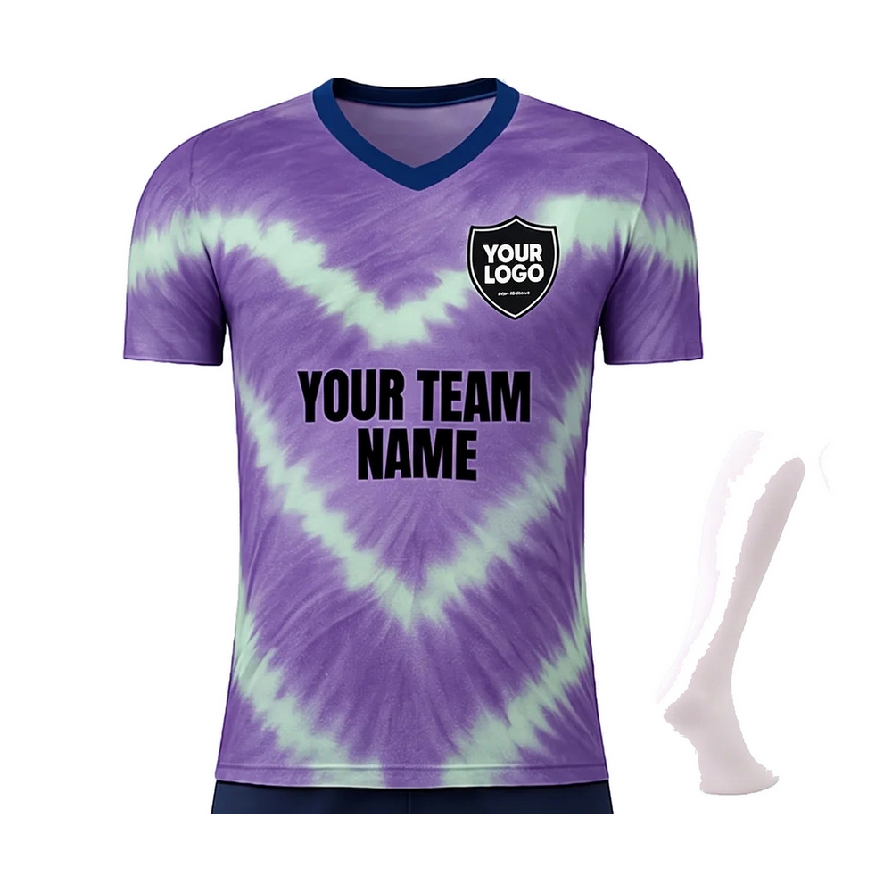 Custom Soccer Team Package - SCT4 close-up of primary soccer jerseys, team details, and package design