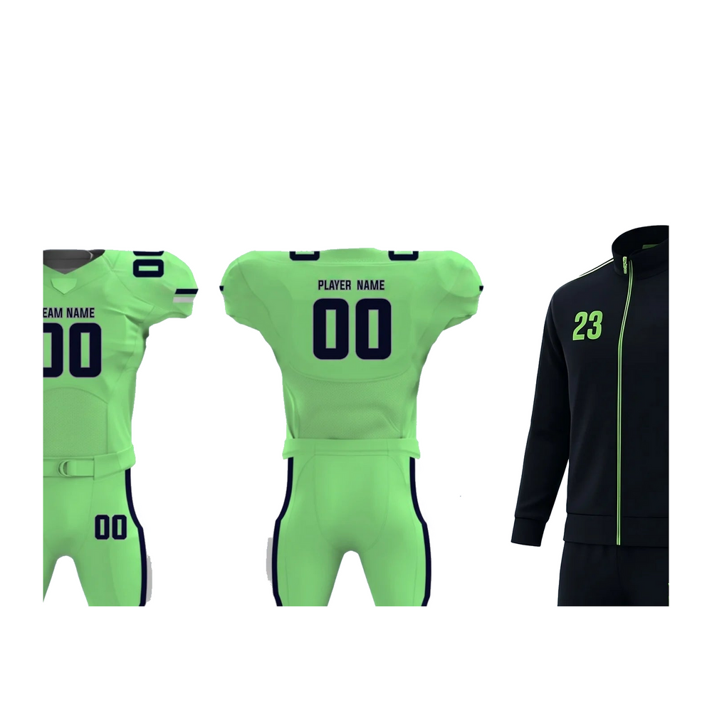Custom Football Team Package FBT2 close-up of primary uniform and package details