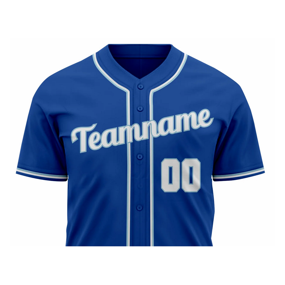 Versus Sportz Custom Baseball Jersey- BB2 close-up showing collar logo buttons and fabric detail
