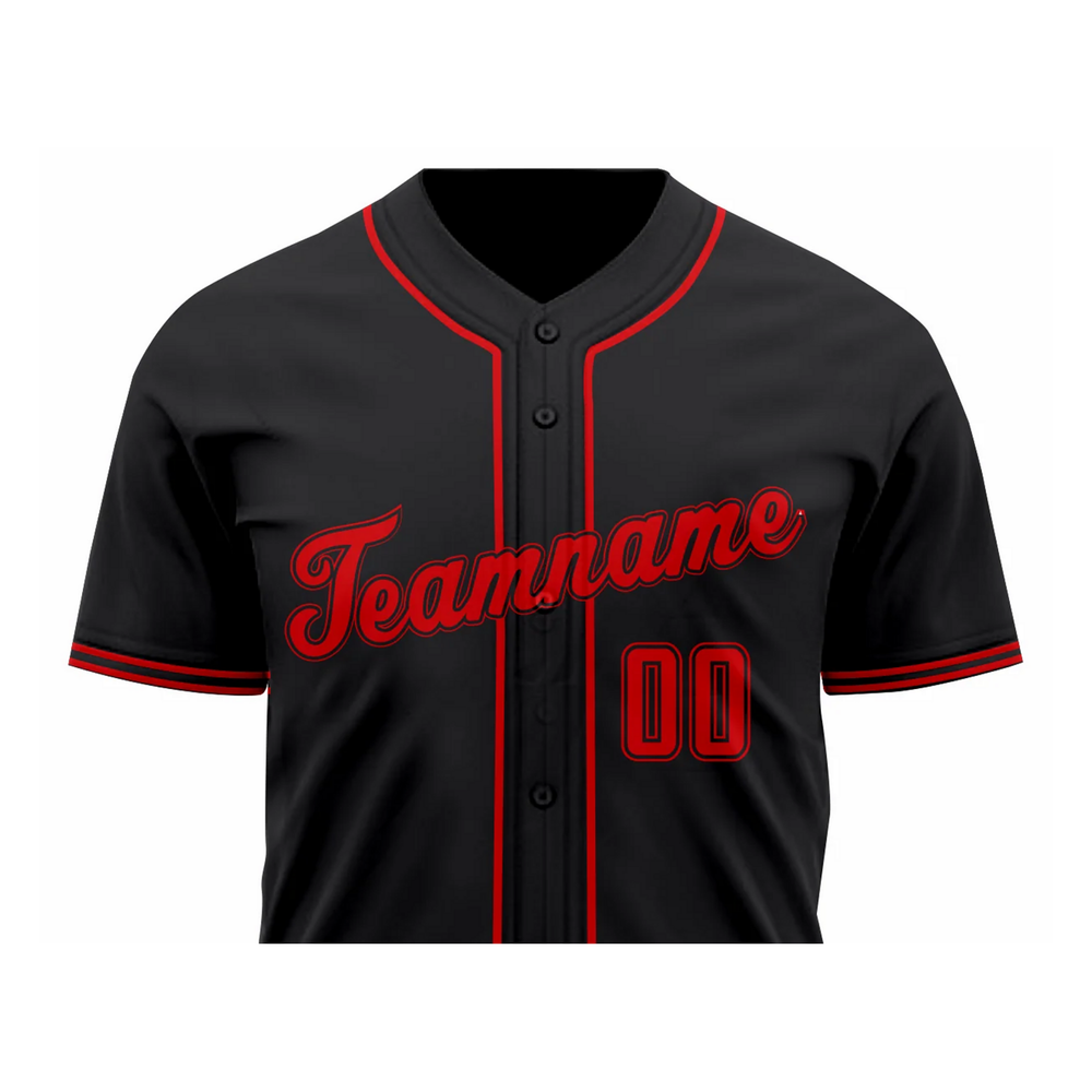 Versus Sportz Custom Baseball Jersey- BB3 close-up showing collar logo buttons and fabric detail