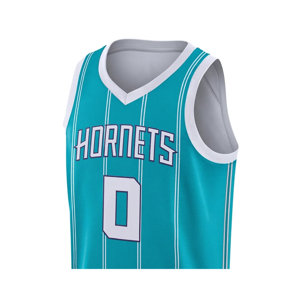 Versus Sportz Custom Basketball Jersey- BSK6 close-up showing collar logo and fabric detail